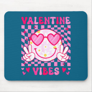 Groovy valentine vibes women teens girls kid flowe mouse pad