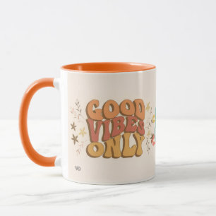 Groovy vibes and Peace Sign Design mug
