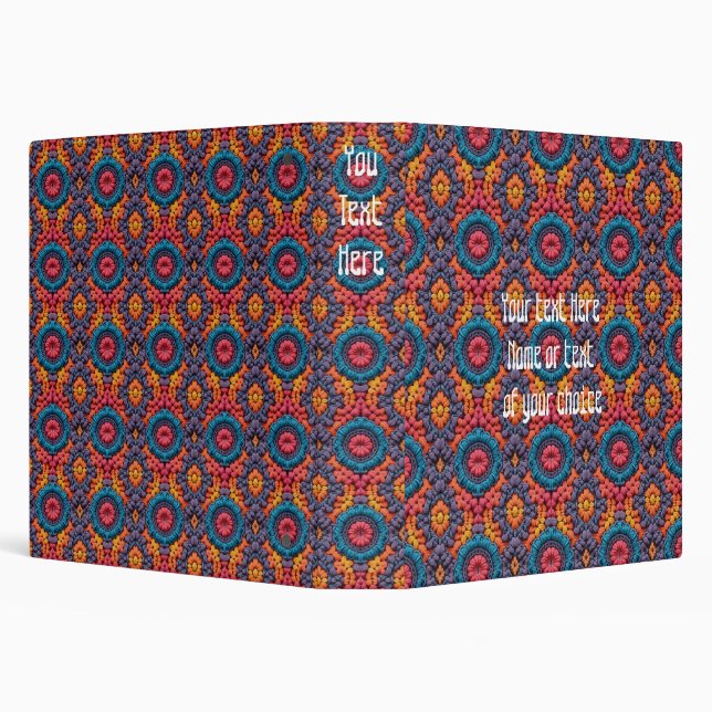 Groovy Vibes Crochet Customize Name Colours Boho  Binder (Background)
