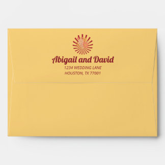 Groovy Vibes Retro Wedding Vintage Envelope