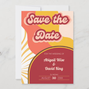 Groovy Vibes Retro Wedding Vintage Save The Date