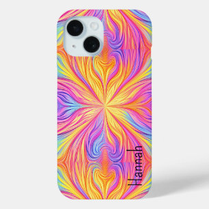 Groovy Vintage Blue Pink Tie Dye iPhone Case