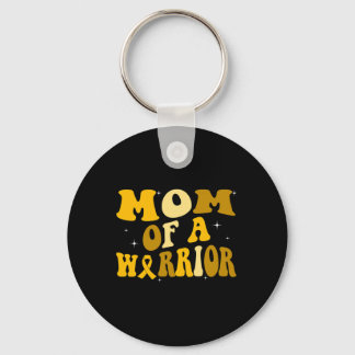 Groovy Vintage Childhood Cancer Awareness Mom Of W Keychain