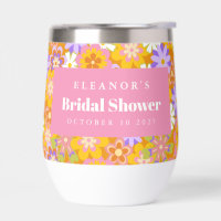 Groovy Vintage Orange Floral Bridal Shower Custom