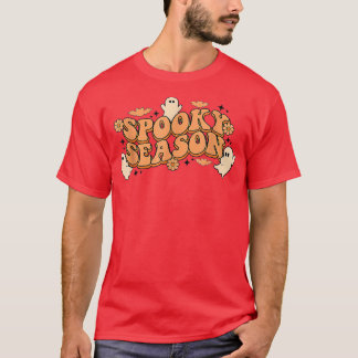 Groovy Vintage Retro Cute Ghost Spooky Season Hall T-Shirt