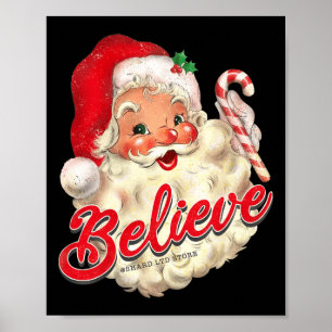 Groovy Vintage Santa Claus Merry Christmas Men Wom Poster