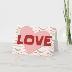 Groovy Vintage Style Heart Love Note Card