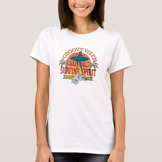 Groovy Vixen Surfer Girl T T-Shirt (Front)