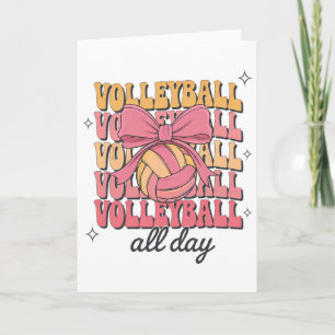 Groovy Volleyll Coquette Bow Girl Women Volleyll A Card