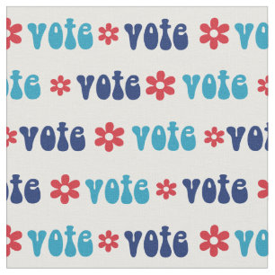 groovy vote flowers fabric