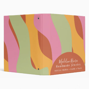 Groovy Waves Handmade Artisan Salon Beauty  Binder