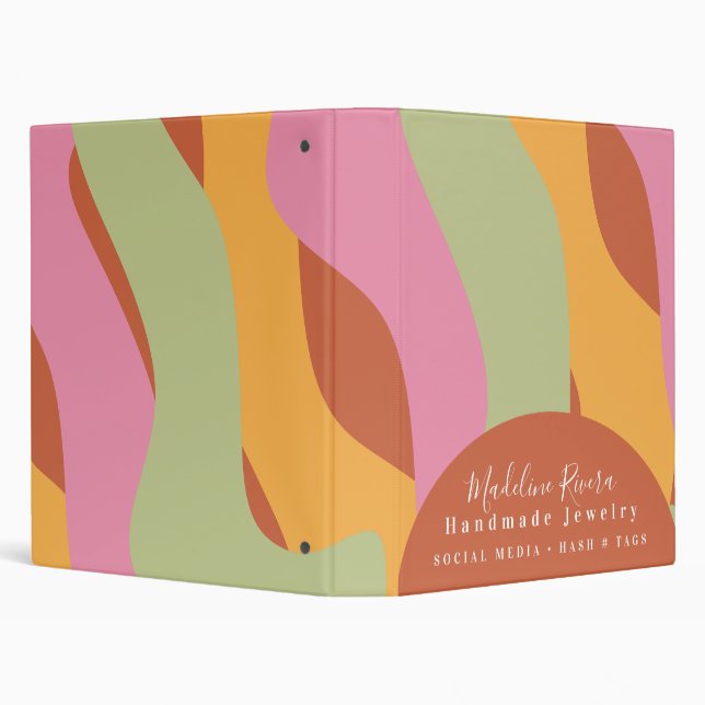Groovy Waves Handmade Artisan Salon Beauty  Binder (Background)