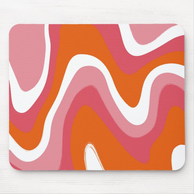 Groovy Wavy Colourful 70s  Mouse Pad (Front)