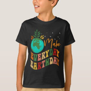 Groovy Wavy Environmental Awareness Earth Day Apri T-Shirt