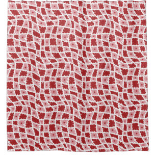 Groovy Wavy Trippy 60s Flower Checks Red Pink