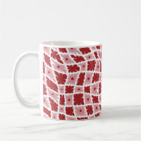 Groovy Wavy Trippy 60s Flower Checks Red Pink