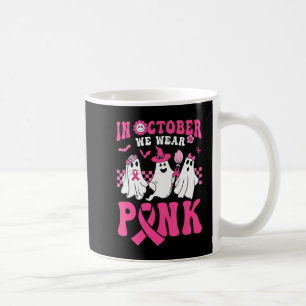 Groovy Wear Pink Breast Cancer Warrior Ghost Hallo Coffee Mug