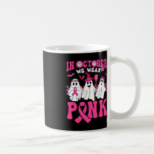 Groovy Wear Pink Breast Cancer Warrior Ghost Hallo Coffee Mug