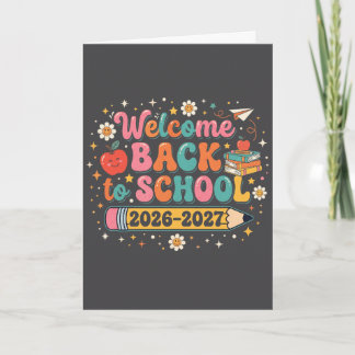 Groovy Welcome Back to School 2026-2027 Teacher  Card
