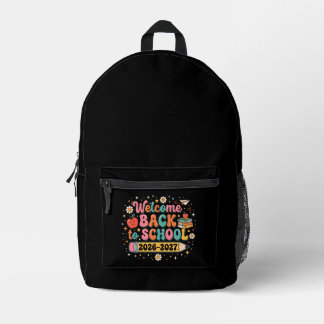 Groovy Welcome Back to School 2026-2027 Teacher  Printed Backpack