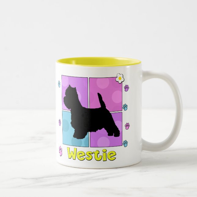 Groovy Westie Two-Tone Coffee Mug (Right)