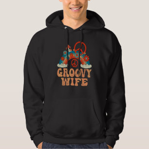Groovy Wife 70s Aesthetic Nostalgia 1970's Retro W Hoodie