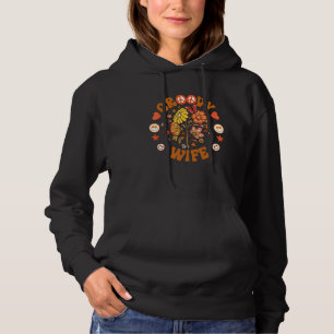 Groovy Wife Matching Family Baby Shower Retro Peac Hoodie
