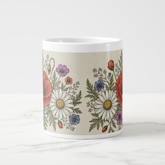 Groovy Wildflower Meadow Jumbo Mug (Front)