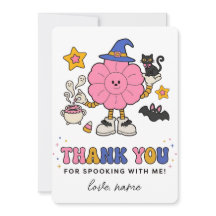 Groovy Witch Flower Halloween Thank You Card