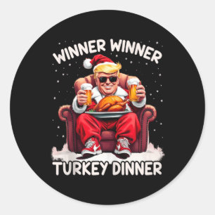 Groovy Xmas Trump Winner Winner Turkey Dinner Than Classic Round Sticker