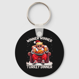 Groovy Xmas Trump Winner Winner Turkey Dinner Than Keychain
