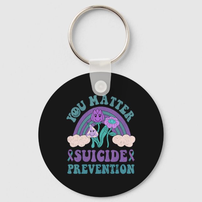 Groovy You 988 Suicide Prevention Awareness  Keychain (Front)