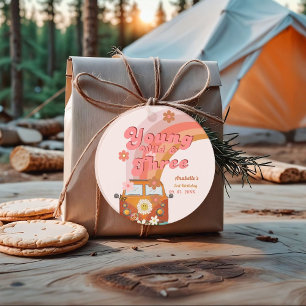 Groovy Young Wild and Three Pink Peach Van Daisy  Favour Tags