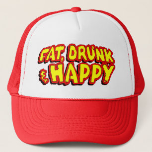 Gros, bu et heureux casquette