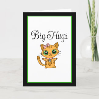 Gros câlins | Cute chat orange | Carte d'amitié