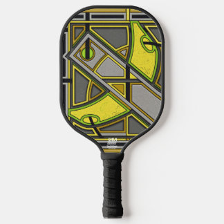 Gros Cavandish – Geometric Industrial Art Deco Des Pickleball Paddle