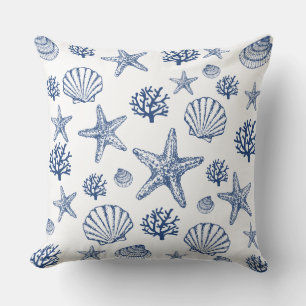 Gros Coussin Marine White Sea Shell Motif
