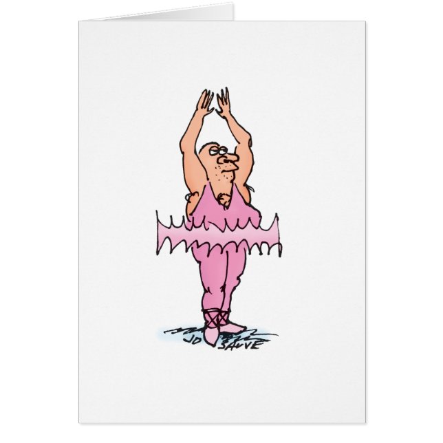 Gros gars en rose Tutu noir carte intérieure (Devant)