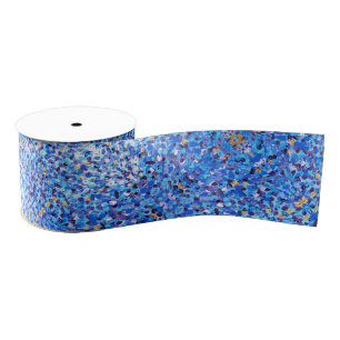 Gros-grain 049 Ruban bleu et or