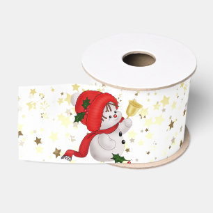 Gros-grain Bébé Bonhomme de Neige avec Ruban de Satin de Noël