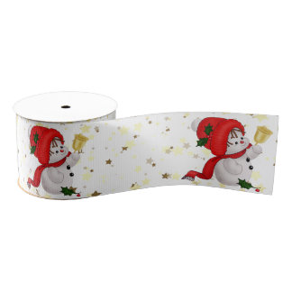 Gros-grain Bébé Bonhomme de Neige avec Ruban de Satin de Noël