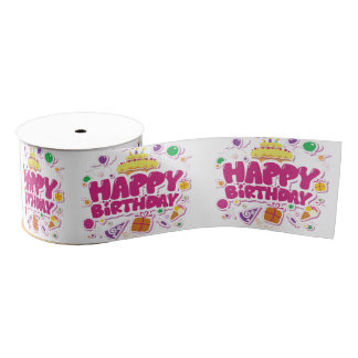 Gros-grain Joyeux ruban d'anniversaire