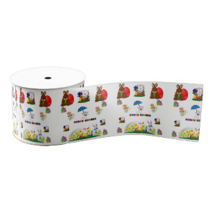 Gros-grain lapin de pâques en ruban décoratif