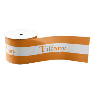 Gros-grain Large orange et blanc personnalisez le ruban Grosg