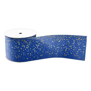 Gros-grain Petite étoile d'or Ruban Royal bleu