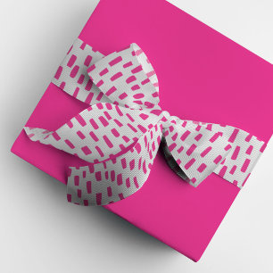 Gros-grain Points de lavage blanc et rose Ruban Grosgrain