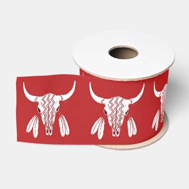 Gros-grain Rouge Ghost Dance Buffalo bobine ruban (Bobine)