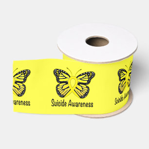 Gros-grain Ruban 3" de conscience de papillon de suicide