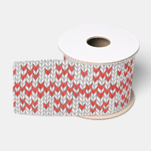 Gros-grain Ruban à grains gros 3 pouces ROUGE NORDIQUE KNIT