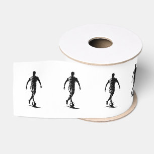 Gros-grain Ruban d'art de silhouette de joueur de football mi